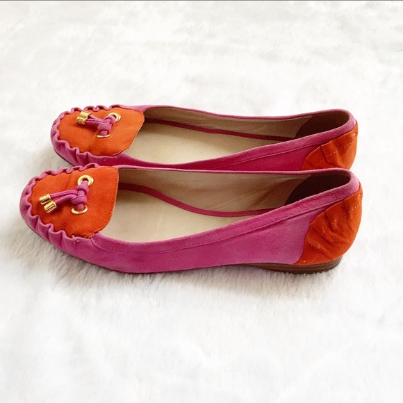 kate spade Shoes - Orange and Pink Kate Spade Gwenda Suede Flats